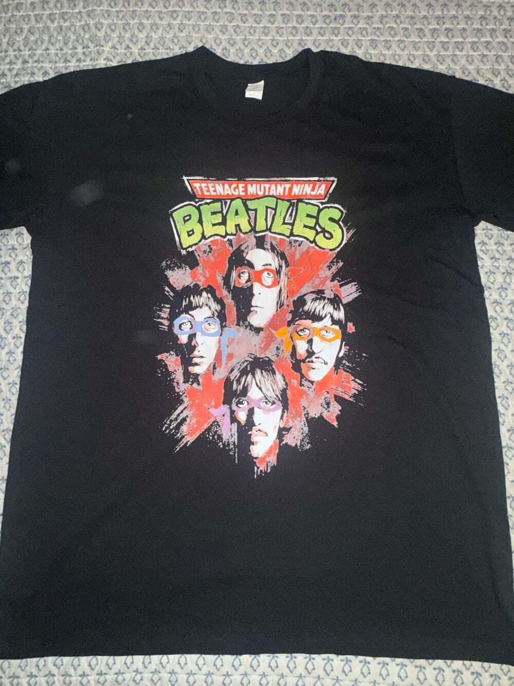 CG Company Teenage Mutant Ninja Beatles T-Shirt Size XXL Black